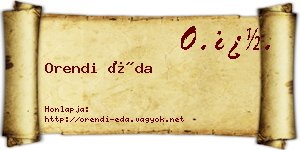 Orendi Éda névjegykártya